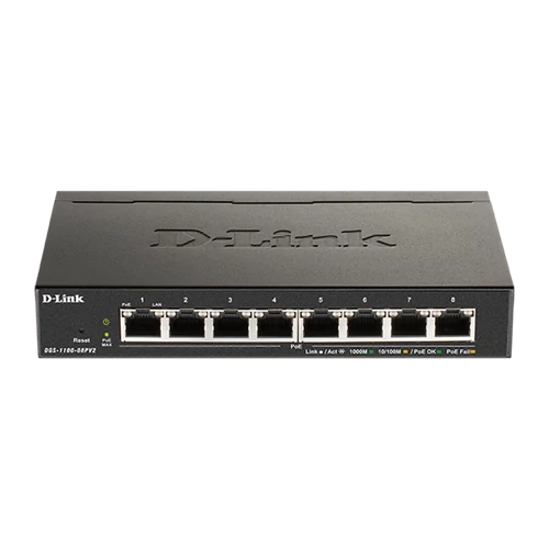D-LINK Switch 5x1000Mbps Fémházas Asztali Menedzselhető, DGS-1100-05V2/E