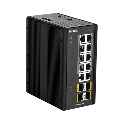 D-LINK Switch Ipari 10x1000Mbps (8xPOE) + 4xSFP Menedzselhető Rackes,DIS-300G-14PSW