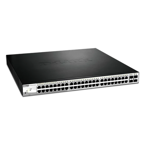 D-LINK Switch 48x1000Mbps (48xPOE) + 4xGigabit kombó SFP Menedzselhető Rackes, DGS-1210-52MP/E