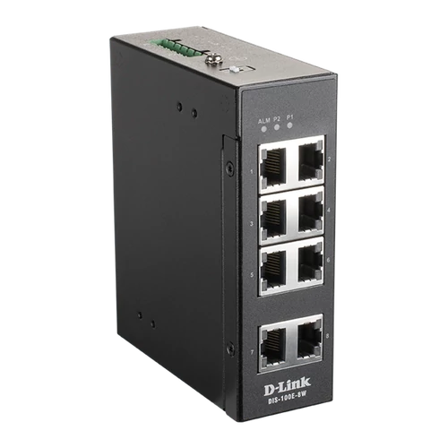 D-LINK Switch Ipari 8x100Mbps Fémházas,DIS-100E-8W