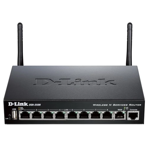 D-LINK Wireless Router N-es 300Mbps 1xWAN(100Mbps) + 8xLAN(100Mbps) + 1xUSB, DSR-250N