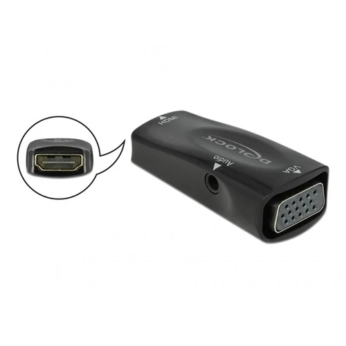DELOCK Átalakító HDMI-A female > VGA female 1080p audió funkcióval