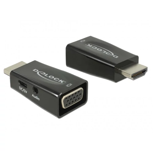 DELOCK Átalakító HDMI-A male to VGA female audió funkcióval