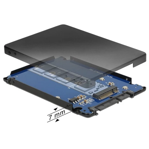 DELOCK Átalakító SATA 22 pin > M.2 2.5" tokkal