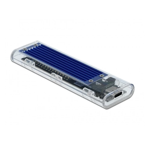 DELOCK Külső Ház M.2 NVMe PCIe SSD USB 3.1 Gen 2 Type-C female, átlátszó