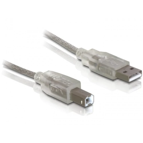 DELOCK kábel USB 2.0 Type-A male > USB 2.0 Type-B male 0.5m átlátszó