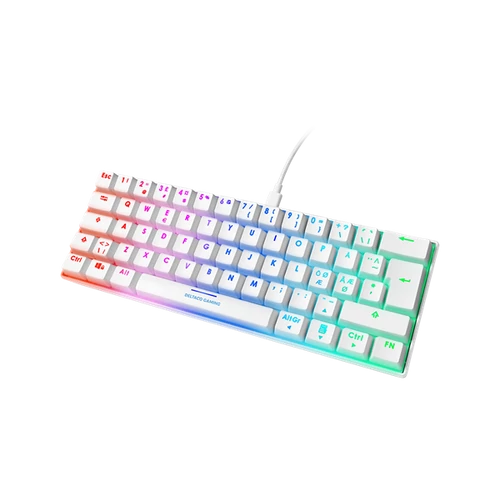 DELTACO GAMING Billentyűzet GAM-075-W, WK85R mechanical keyboard in 60% layout, RGB, red switches, white