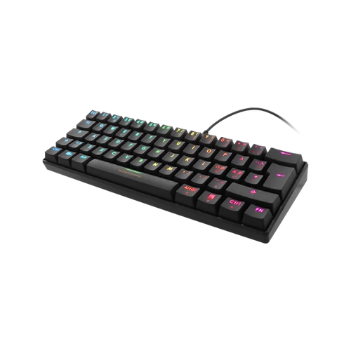 DELTACO GAMING Billentyűzet GAM-075B, mini mechanical keyboard, 60% PAN-Nordic Layout, RGB, brown switchws, black