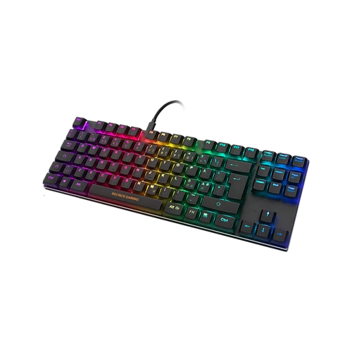 DELTACO GAMING Billentyűzet GAM-111, DK420 Low profile mechanical RGB keyboard, Outemu Red switches, black/RGB