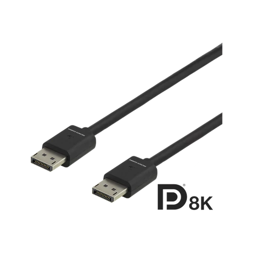 DELTACO GAMING DisplayPort kábel GAM-060, DisplayPort 1.4 cable, 7680x4320 at 60Hz, DSC 1.2, HBR3, 2m, black