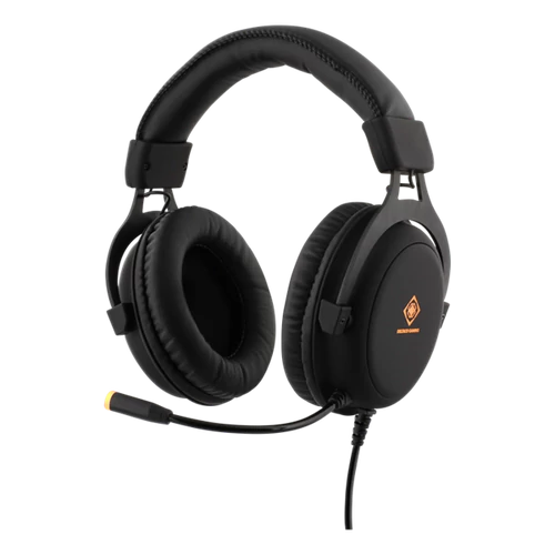 DELTACO GAMING Fejhallgató mikrofonnal GAM-030, Stereo Gaming Headset, 57mm drivers, LED lights, black