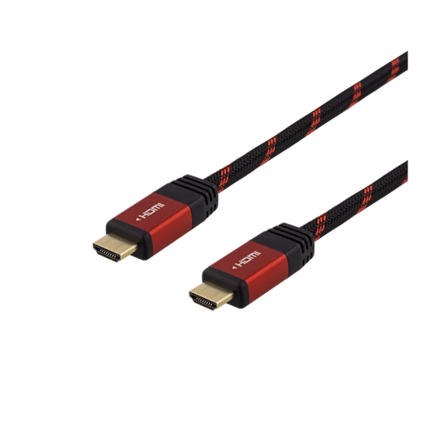 DELTACO GAMING HDMI Kábel GAM-015, 2m, Ultra HD(3840x2160) at 60Hz, 18Gbps, ARC, HDCP 2.2, braided cable, black/red