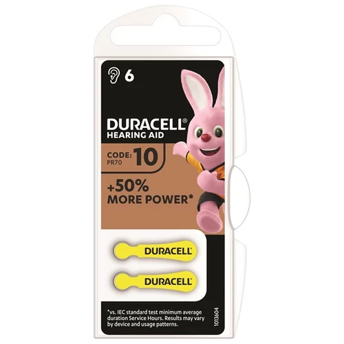 Duracell DA10 6db elem hallók.