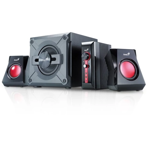 GENIUS 2.1 Hangszóró SW-G2.1 1250 Jack, Fadobozos, 38W RMS