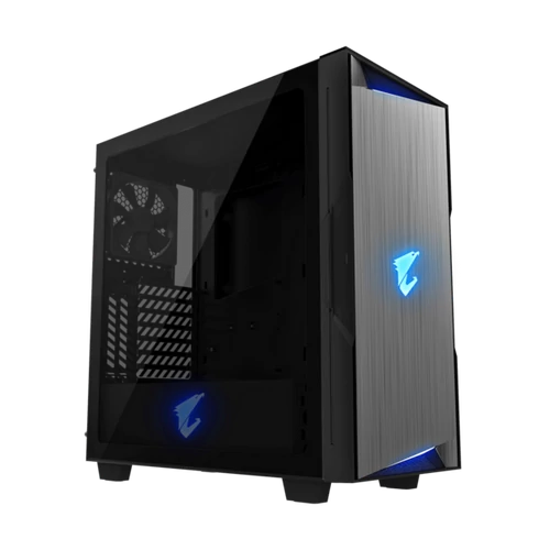 GIGABYTE Ház AORUS C300 Glass, GB-AC300G, Tápegység nélkül, Fekete