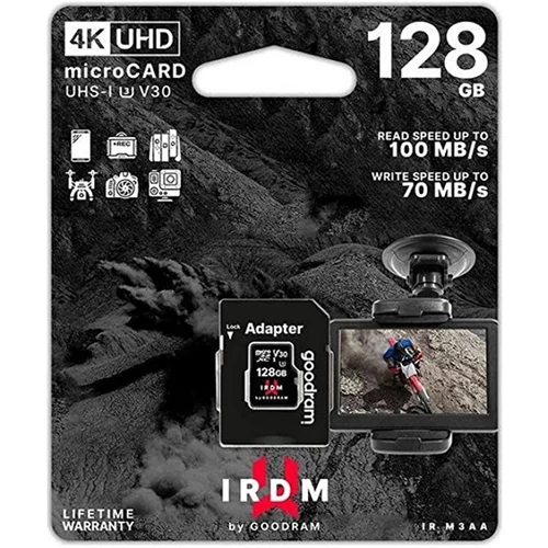 GOODRAM Memóriakártya SDXC 128GB UHS-I U3 V30 + adapter