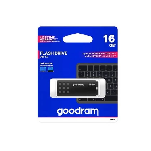 GOODRAM Pendrive 16GB, UME3 USB 3.1, Fekete