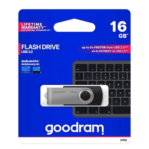 GOODRAM Pendrive 16GB, UTS3 USB 3.0, Fekete