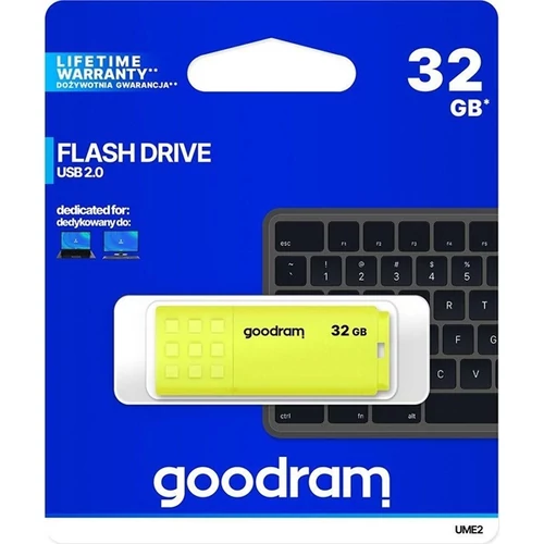 GOODRAM Pendrive 32GB, UME2 USB 2.0, Sárga