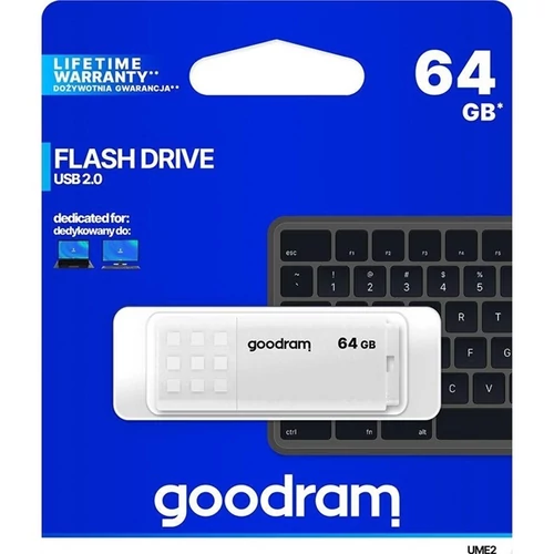 GOODRAM Pendrive 64GB, UME2 USB 2.0, Fehér