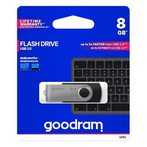 GOODRAM Pendrive 8GB, UTS3 USB 3.0, Fekete