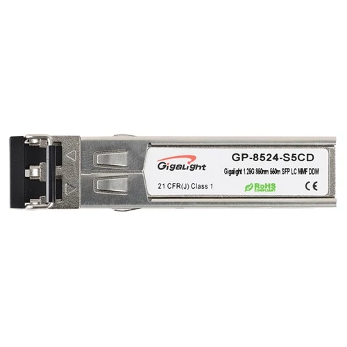 GIGALIGHT Modul SFP, 1.25G, 850nm, 550M reach, 0~70 temp.range, with Digital Diagnostics Monitoring