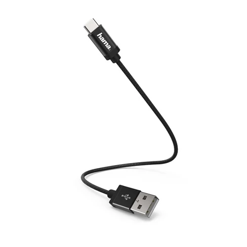 HAMA 178281, ADATKÁBEL USB TYPE-C, 0.2M, FEKETE