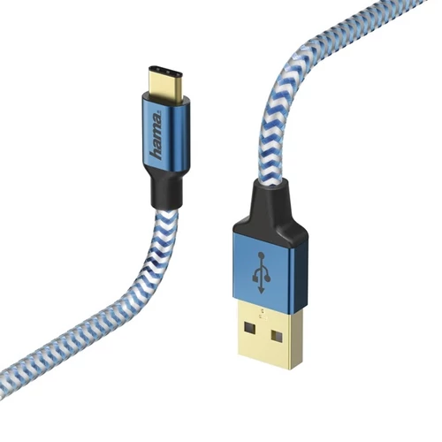 HAMA 178295, ADATKÁBEL USB TYPE-C "REFLECTIVE" 1,5M, KÉK
