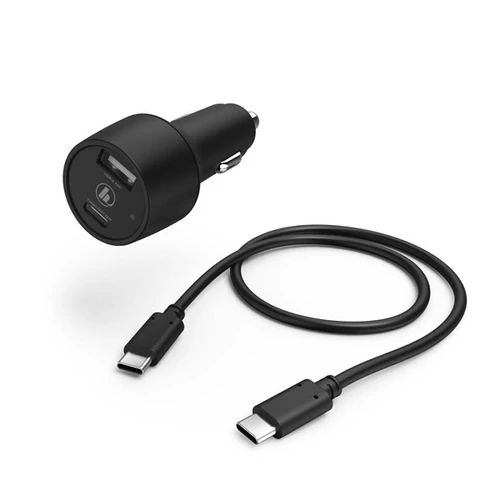 HAMA 210522, AUTÓS TÖLTŐ USB ÉS TYPE-C, PD/QC, 30W + 1M KÁBEL