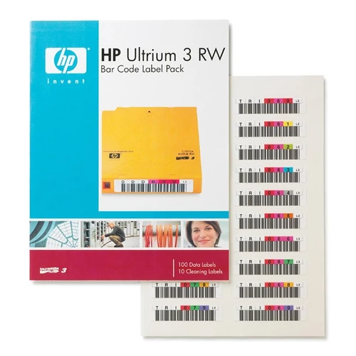 HP Adatkazetta cimke csomag LTO3 RW BAR CODE / 100 DB