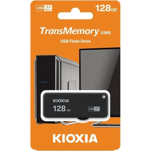 KIOXIA Pendrive 128GB, Hayabusa USB 3.0, Fekete (TOSHIBA)