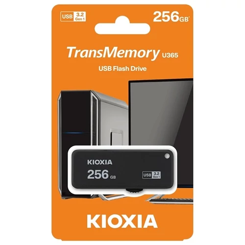 KIOXIA Pendrive 256GB, Hayabusa USB 3.0, Fekete (TOSHIBA)