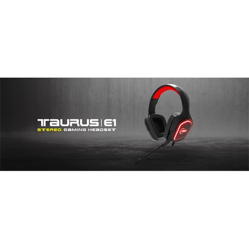 KWG gaming headset TAURUS E1 multi-color világítás USB+3,5mm jack