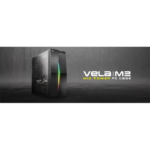 KWG gaming ház VELA M2 midi toronyház RGB lighting