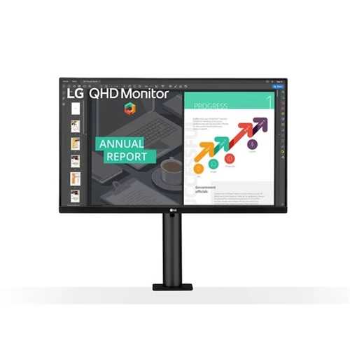 LG IPS monitor 27" 27QN880, 2560x1440, 16:9, 350cd/m2, 5ms, 2xHDMI/DisplayPort/USB-C/2xUSB, Pivot, hangszóró