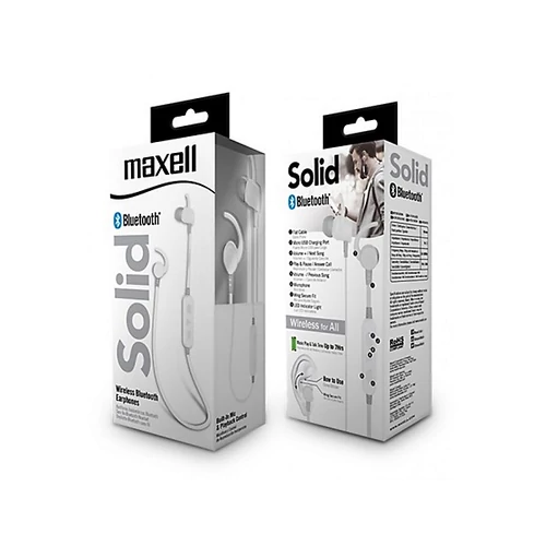 MAXELL Bluetooth headset fülhallgató, BT100 SOLID, fehér