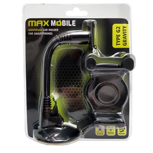 MAX MOBILE Autós Tartó Type G2 Gravity Flex, szélvédőre, 6"-ig, tapadókorongos