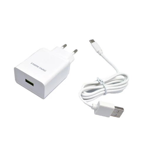 MAX MOBILE Hálózati Töltő USB-C kábel, Quick Charge 3.0, 3 A, 15W, Fehér