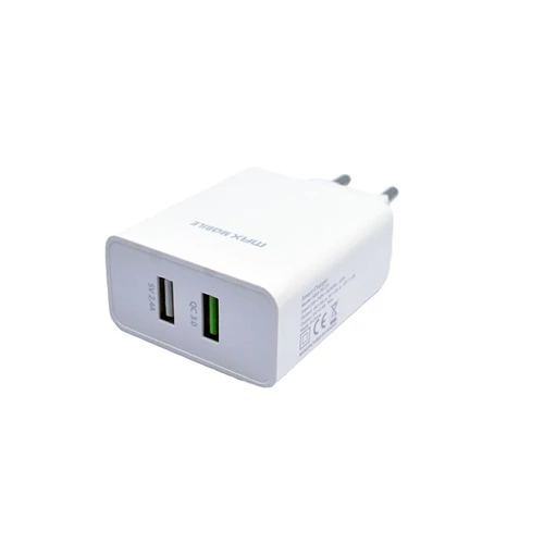 MAX MOBILE Hálózati Töltő TR-275, 2xUSB, Quick Charge 3.0, 5,4 A, 27W, Fehér