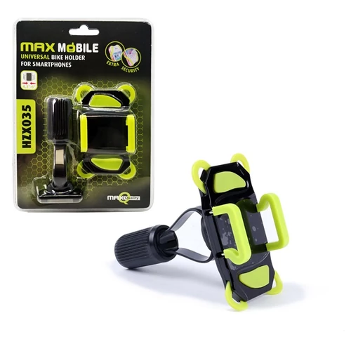 MAX MOBILE Kerékpáros Mobiltelefon Tartó HZX-035, 4,3-6,3"-ig, fekete-zöld