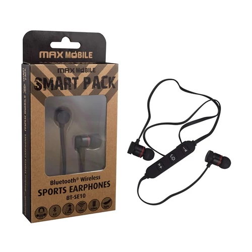 MAX MOBILE Smart Pack Fülhallgató BT-SE10 Bluetooth Headset, Fekete