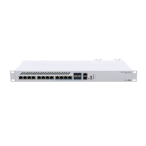 MIKROTIK Cloud Router Switch 1x100Mbps + 8x10Gbps + 4x10Gbps Combo SFP+, Redundáns, Rackes - CRS312-4C+8XG-RM