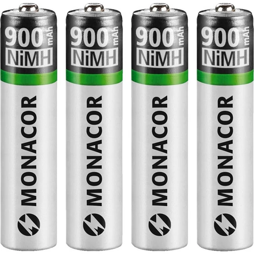 MONACOR tölthető akkumulátor elem, NIMH-900R/4, AAA, 4db