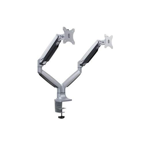 Multibrackets karos asztali rögzítő Gas Spring Dual, dönthető, forgatható 15-27", ezüst