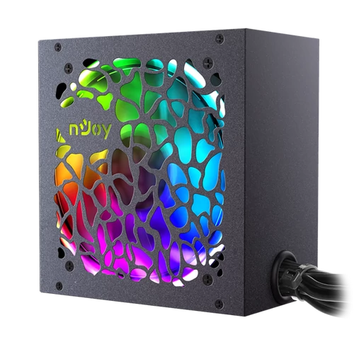 NJOY Tápegység Freya Series 500W, 12cm, 20+4, Aktív PFC, RGB LED