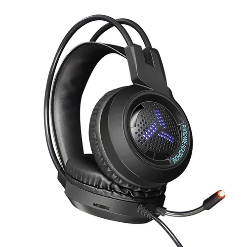 VARR sztereó gaming fejhallgató, USB, 2x jack, RGB, fekete