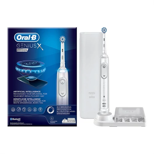 ORAL-B Genius X 20000N White Elektromos Fogkefe (Sensi Ultrathin fejjel, prémium pótfejtartóval)