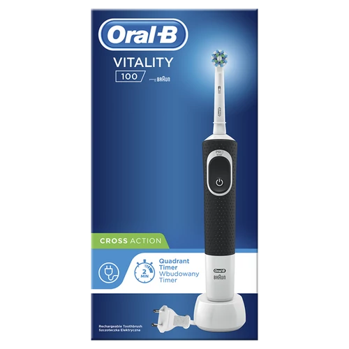 ORAL-B Vitality D100 Black Elektromos Fogkefe (CrossAction fejjel)