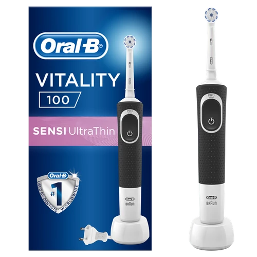 ORAL-B Vitality D100 Black Elektromos Fogkefe (Sensi UltraThin fejjel)
