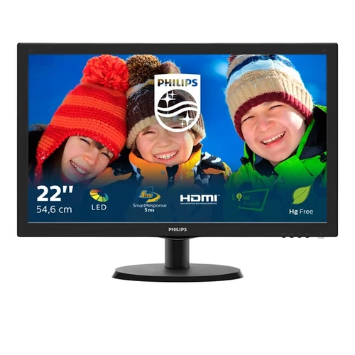 PHILIPS TFT-LCD monitor 21.5" 223V5LHSB, 1920x1080, 16:9, 250cd/m2, 5ms, 60Hz, HDMI/VGA